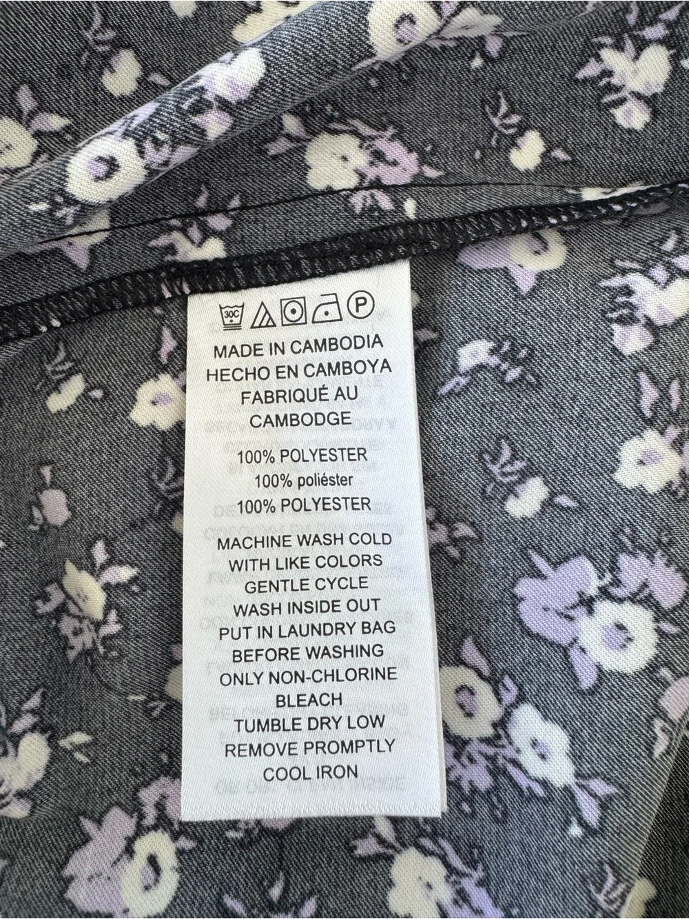 Michael Kors Black Floral V-Neck Midi Dress with Gold Buckle